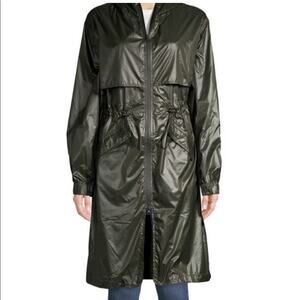 ASKYA Zip-front Windbreaker Rain Hooded Green Jacket Women’s Size X-Small NWT